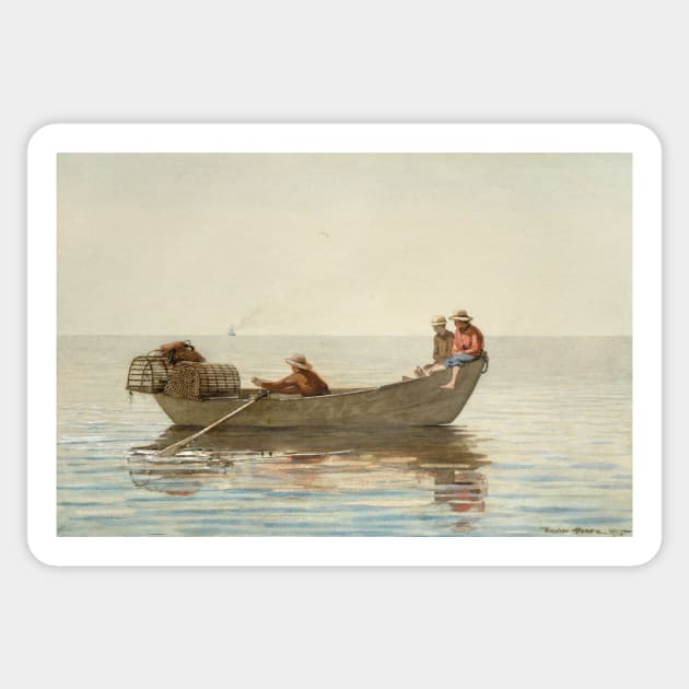 Three Boys in a Dory with Lobster Pots by Winslow Homer Sticker by Classic Art Stall